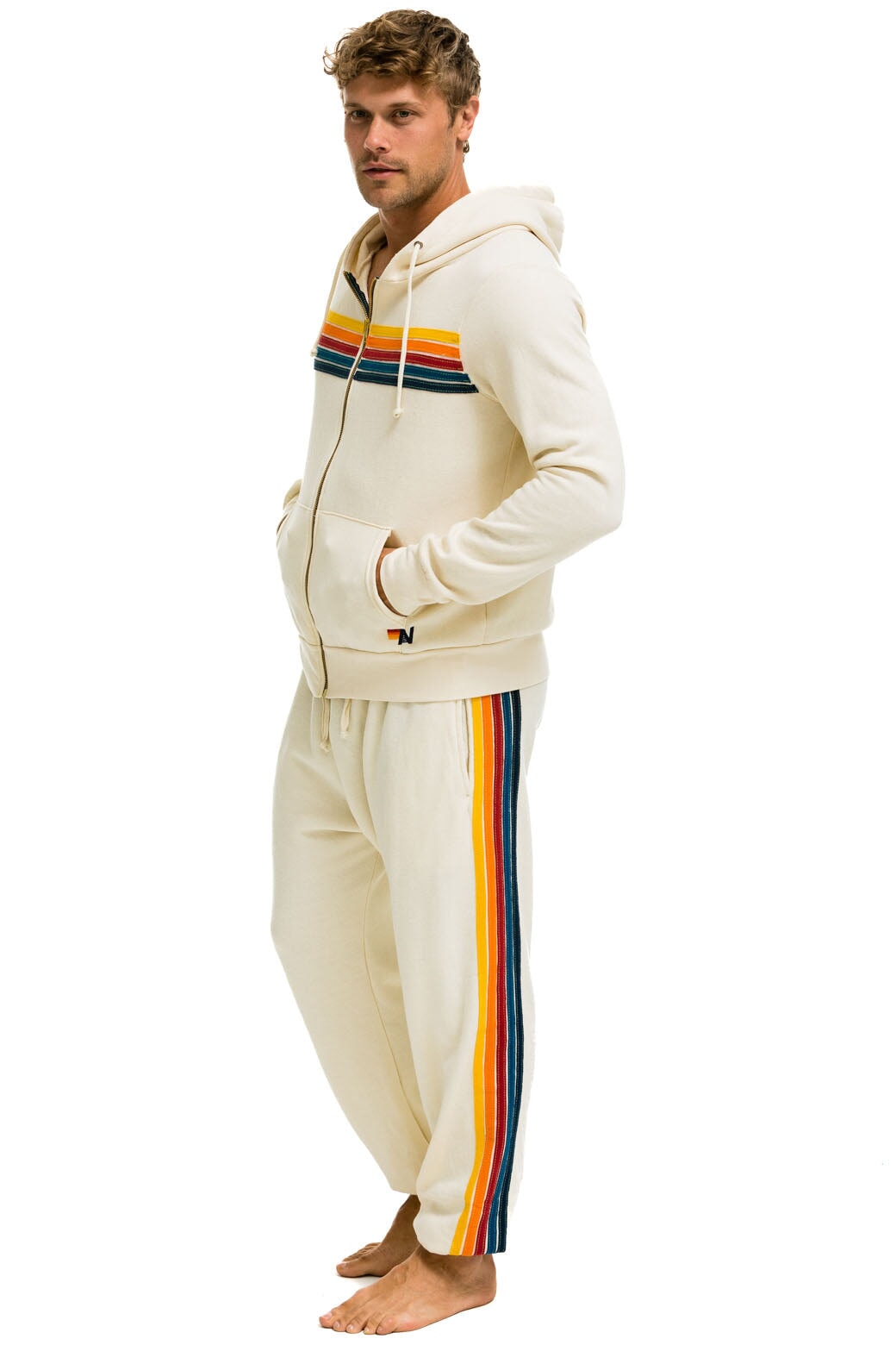 5 STRIPE SWEATPANTS - VINTAGE WHITE