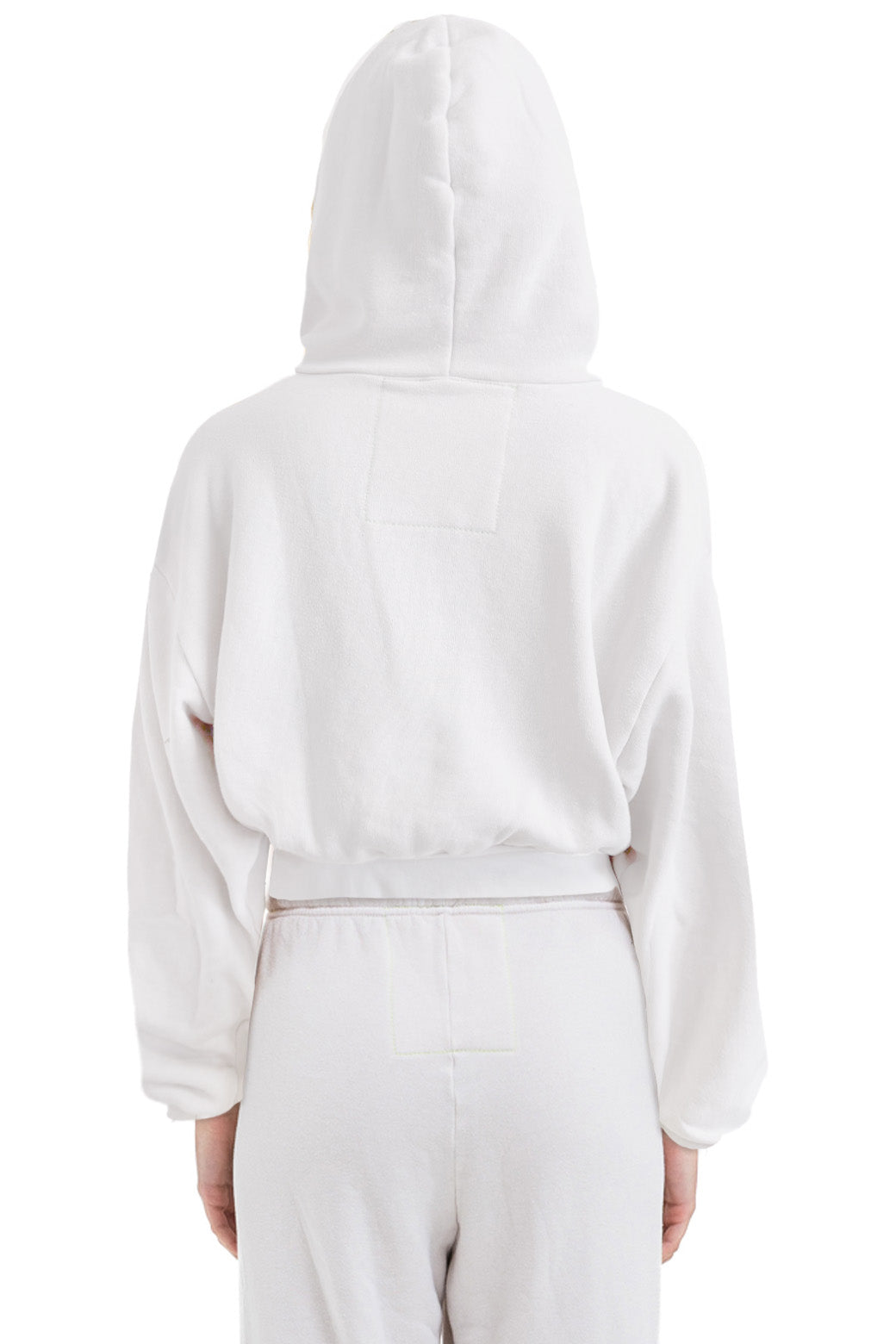 SUNSET PATCH RELAXED CROPPED ZIP HOODIE - DOVE