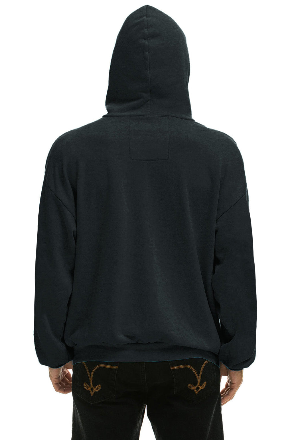 CROSS STRIPE RELAXED PULLOVER HOODIE - CHARCOAL // CHARCOAL