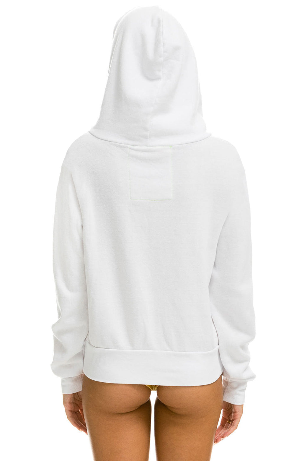 5 STRIPE ZIP HOODIE W/ ZIP POCKETS - WHITE