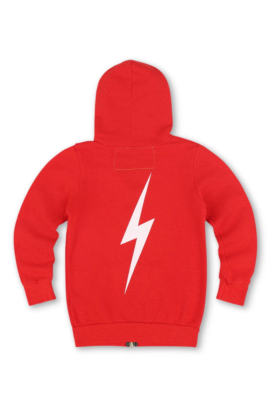 KIDS BOLT PRINT ZIP HOODIE - RED