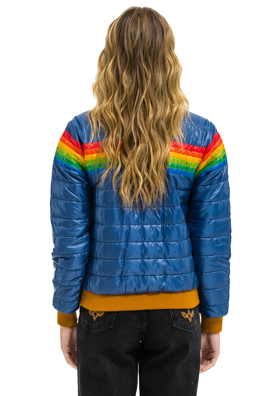 6 STRIPE JACKET - GLOSSY DEEP BLUE