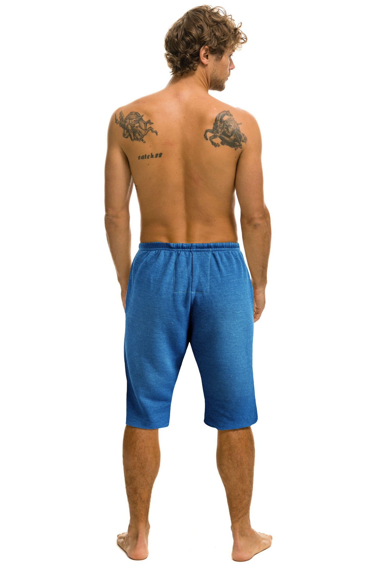 ESSENTIAL MENS SWEATSHORTS - FADED WATER