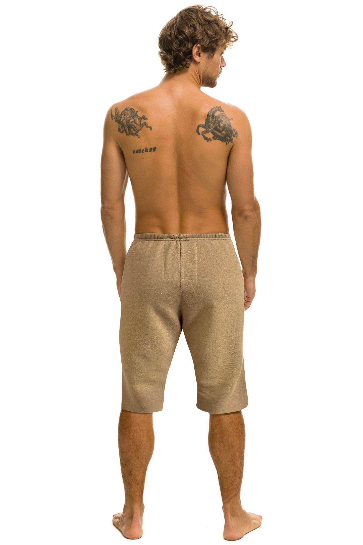 VINTAGE LOGO MENS SWEATSHORTS - FADED TAN