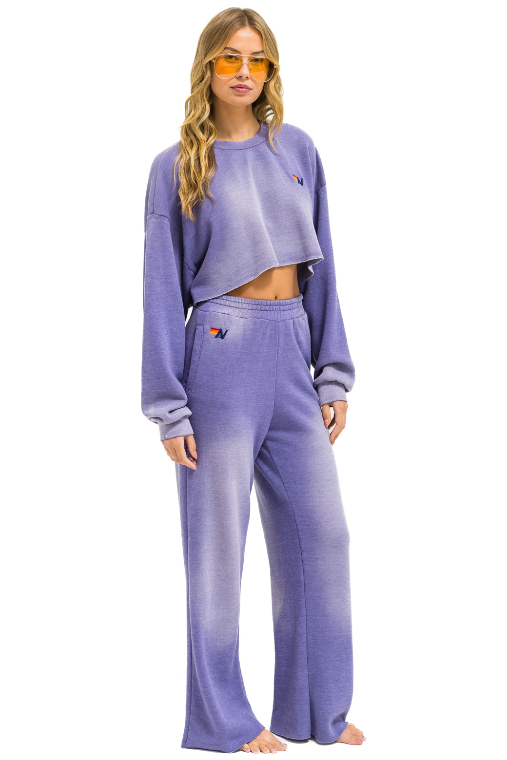 ESSENTIAL CROPPED CREW SWEATSHIRT RELAXED - FADED GRAPE