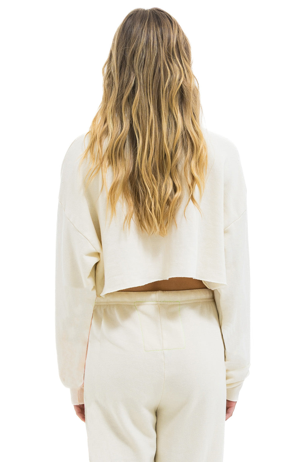 LOGO CROPPED CREW SWEATSHIRT RELAXED - VINTAGE WHITE