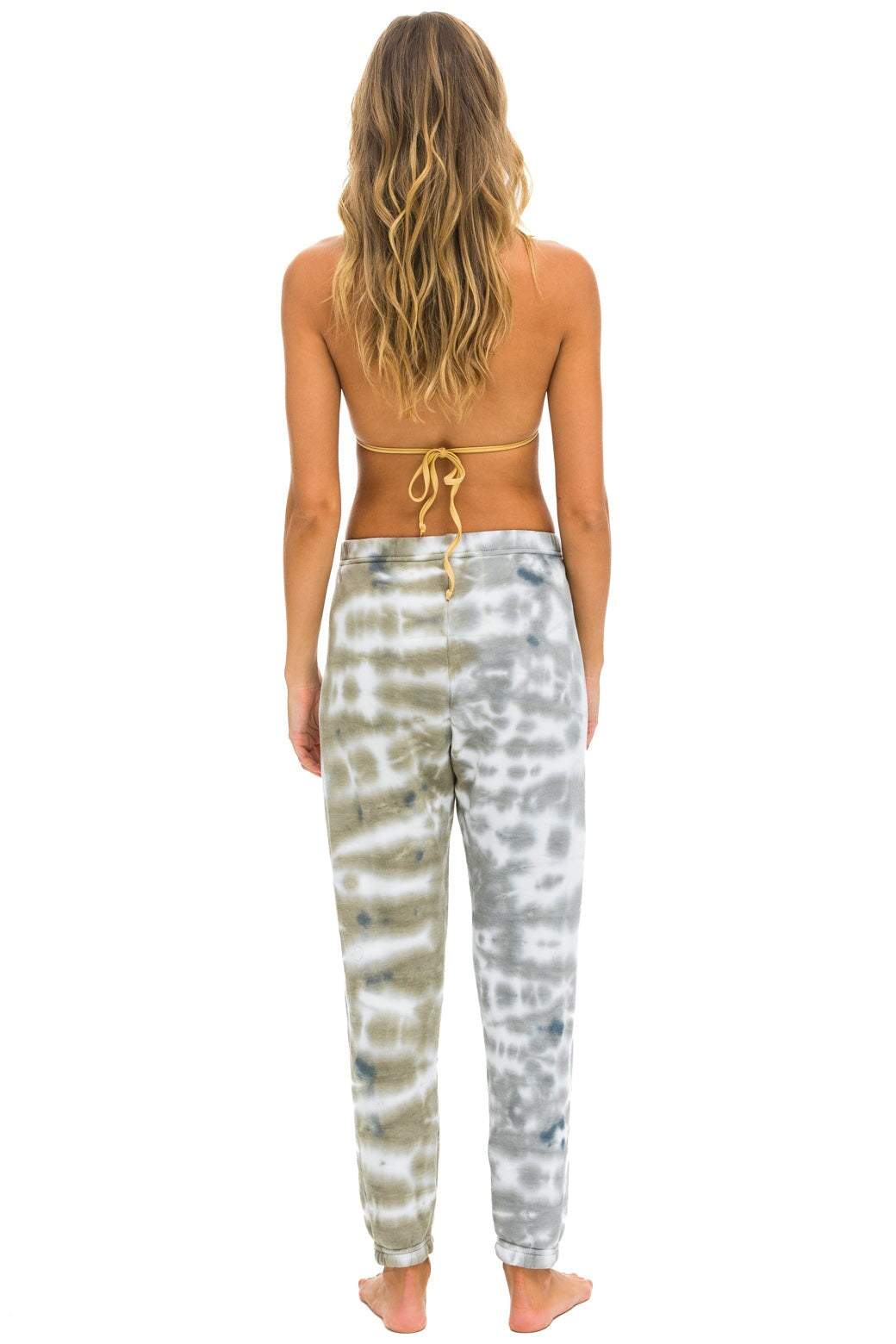 HAND DYED SWEATPANTS - TIE DYE GREY // OLIVE