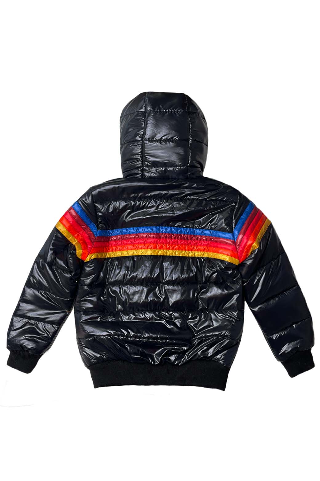 KIDS 5 STRIPE TREKKER JACKET - GLOSSY BLACK