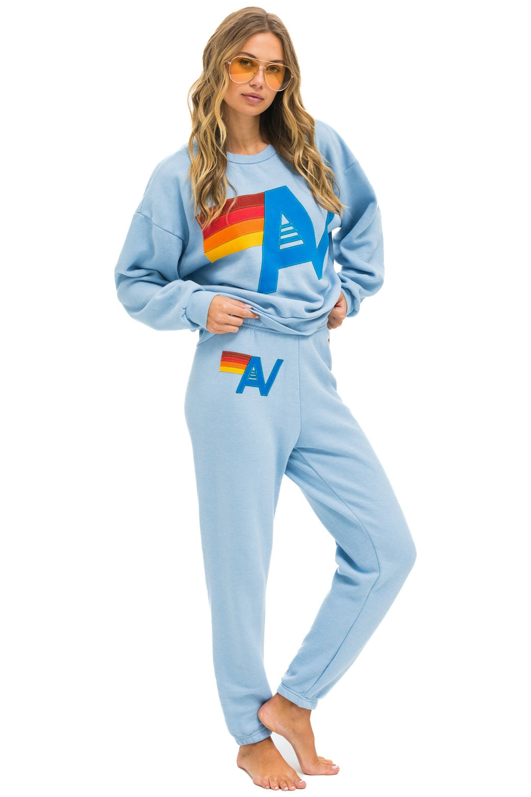 LOGO STITCH RELAXED CREW SWEATSHIRT - ICE