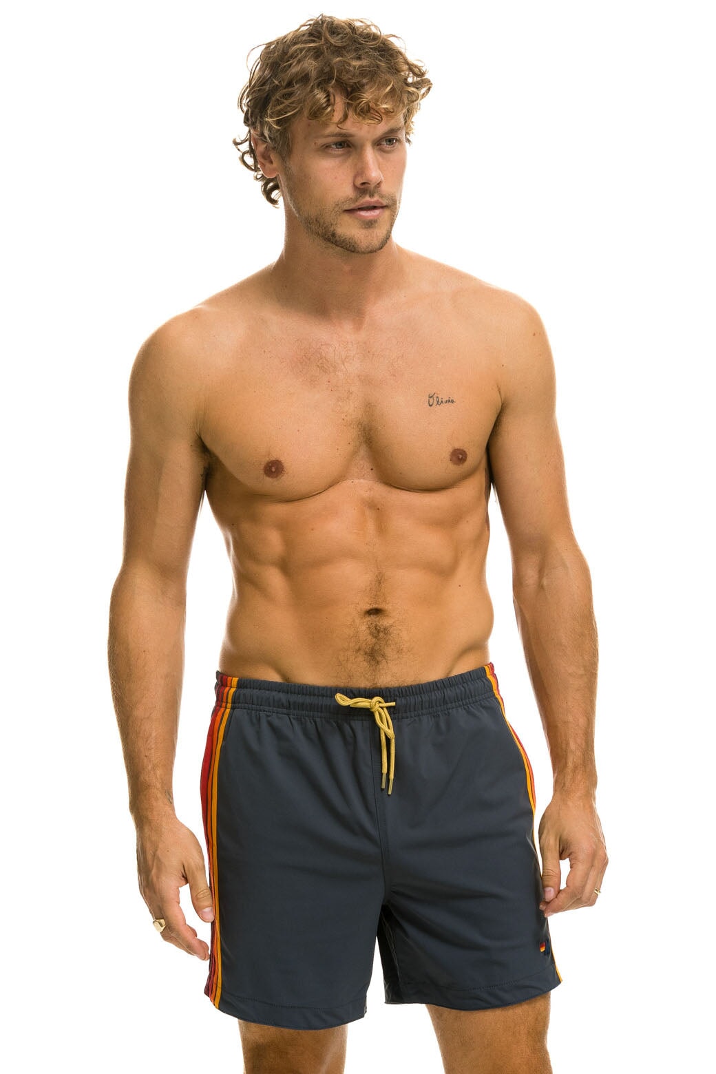 MEN'S 5 STRIPE FLEX SHORTS - TITANIUM