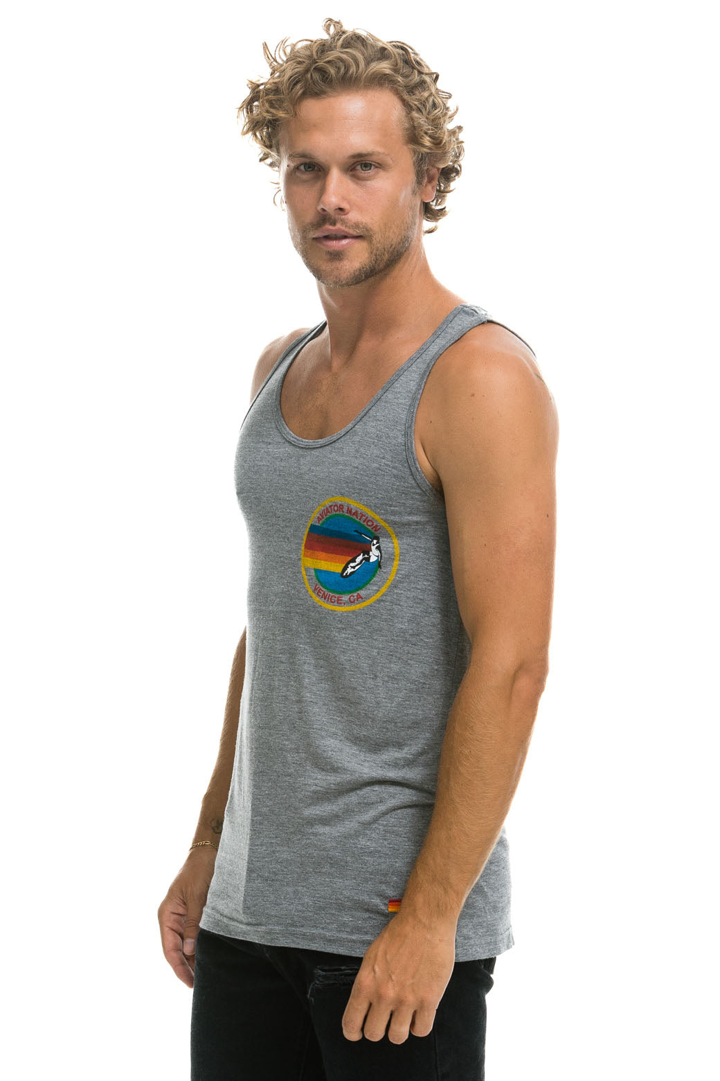 MEN'S AVIATOR NATION TANK - HEATHER GREY