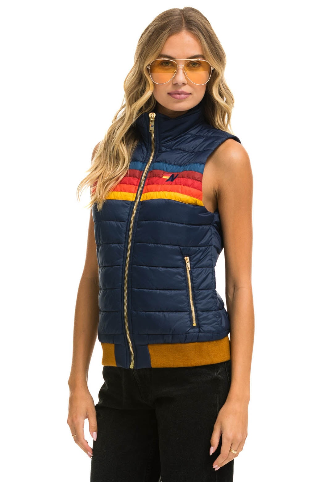 WOMEN'S 5 STRIPE VEST - NAVY