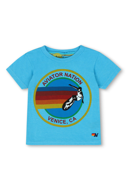 KID'S AVIATOR NATION TEE - NEON BLUE