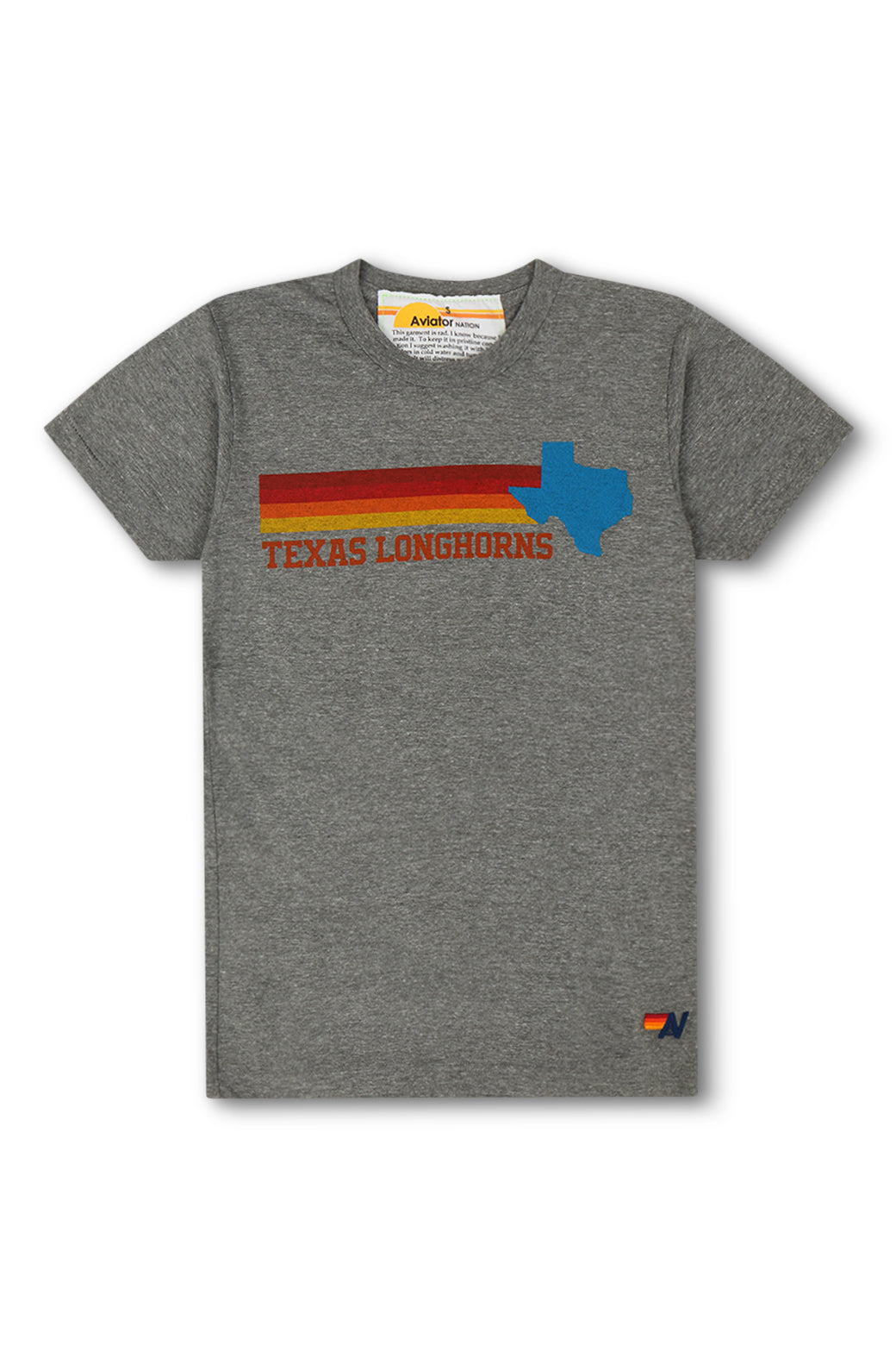 UNIVERSITY OF TEXAS STATE LOGO CREW TEE SHIRT - HEATHER