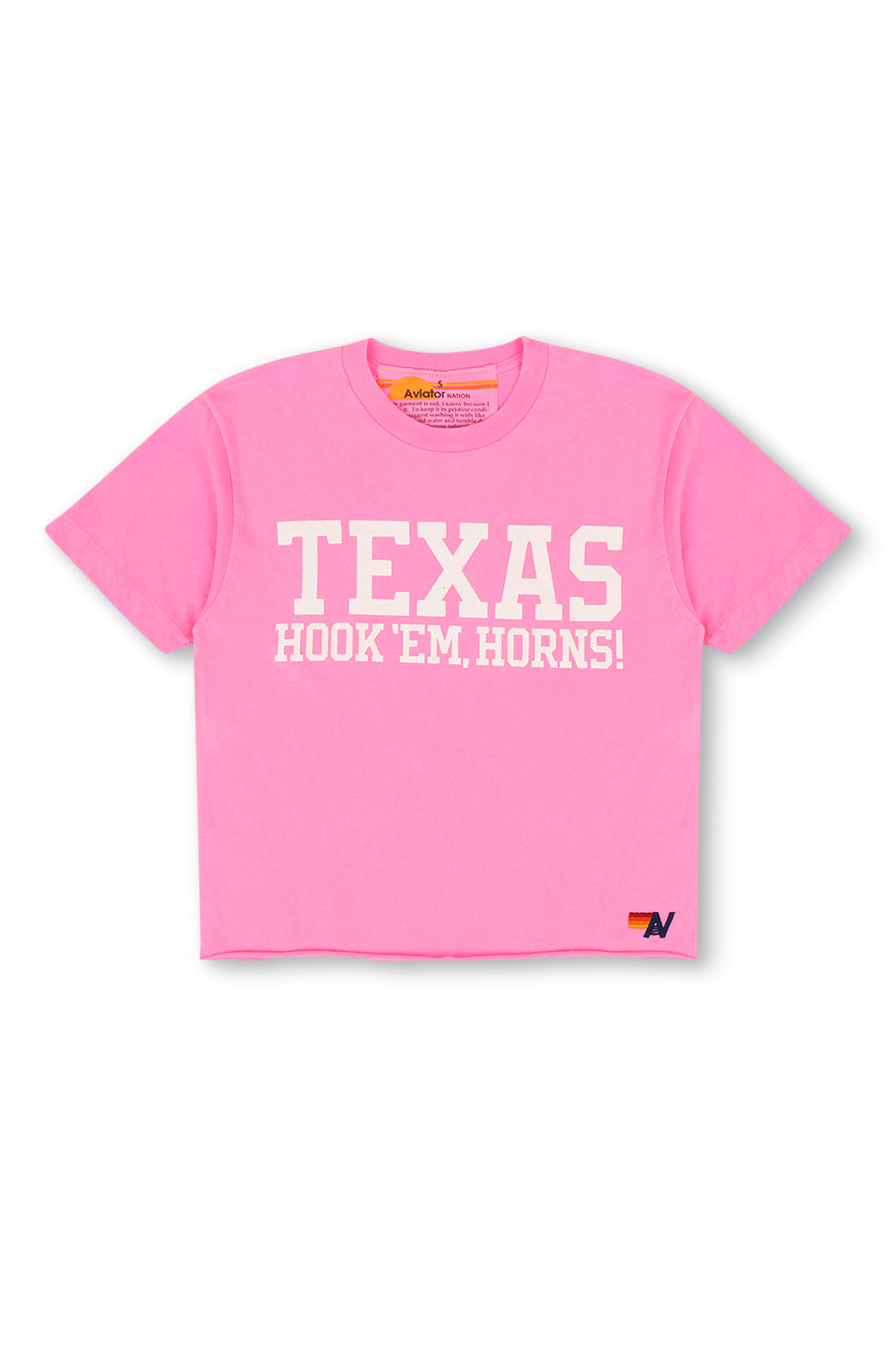 UNIVERSITY OF TEXAS BOLT HOOKEM BOYFRIEND TEE - NEON PINK