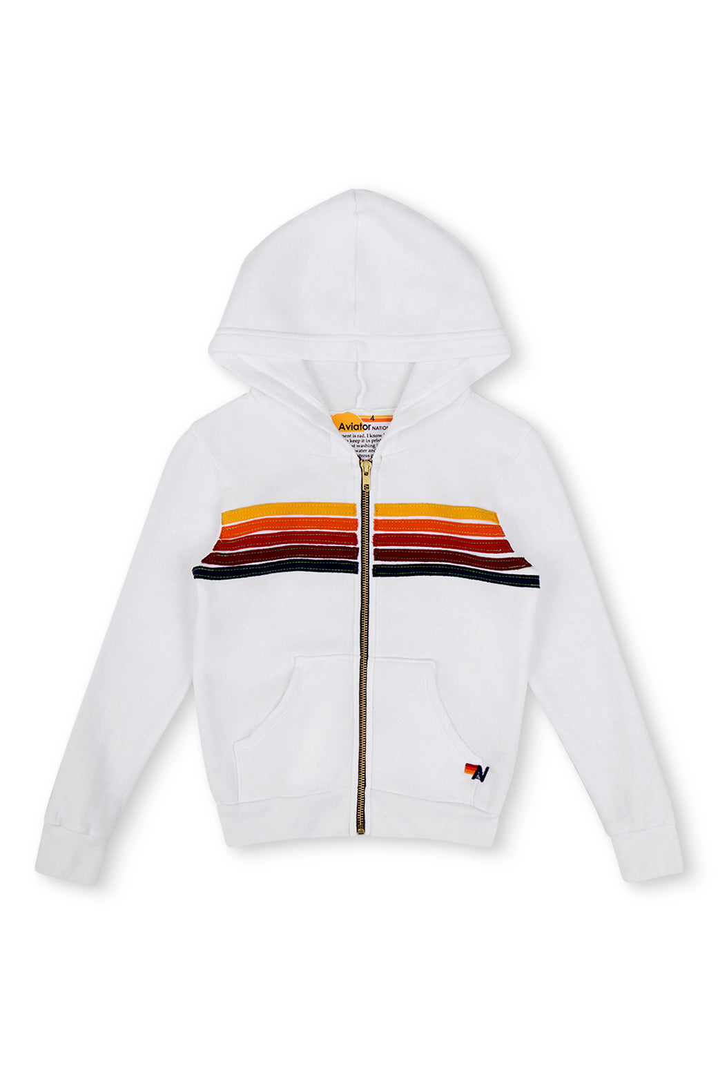 KID'S 5 STRIPE HOODIE - WHITE