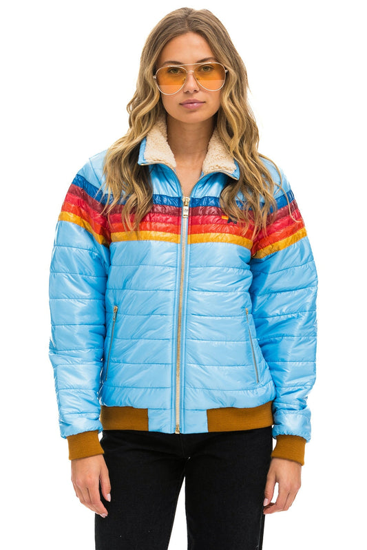 5 STRIPE JACKET -  SKY GLOSSY