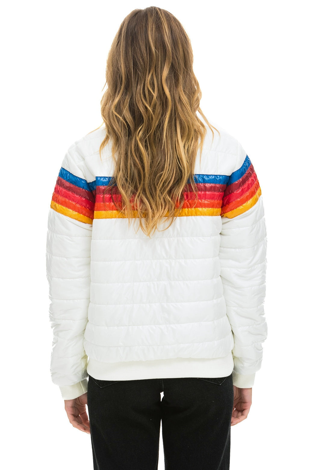5 STRIPE JACKET -  WHITE GLOSSY
