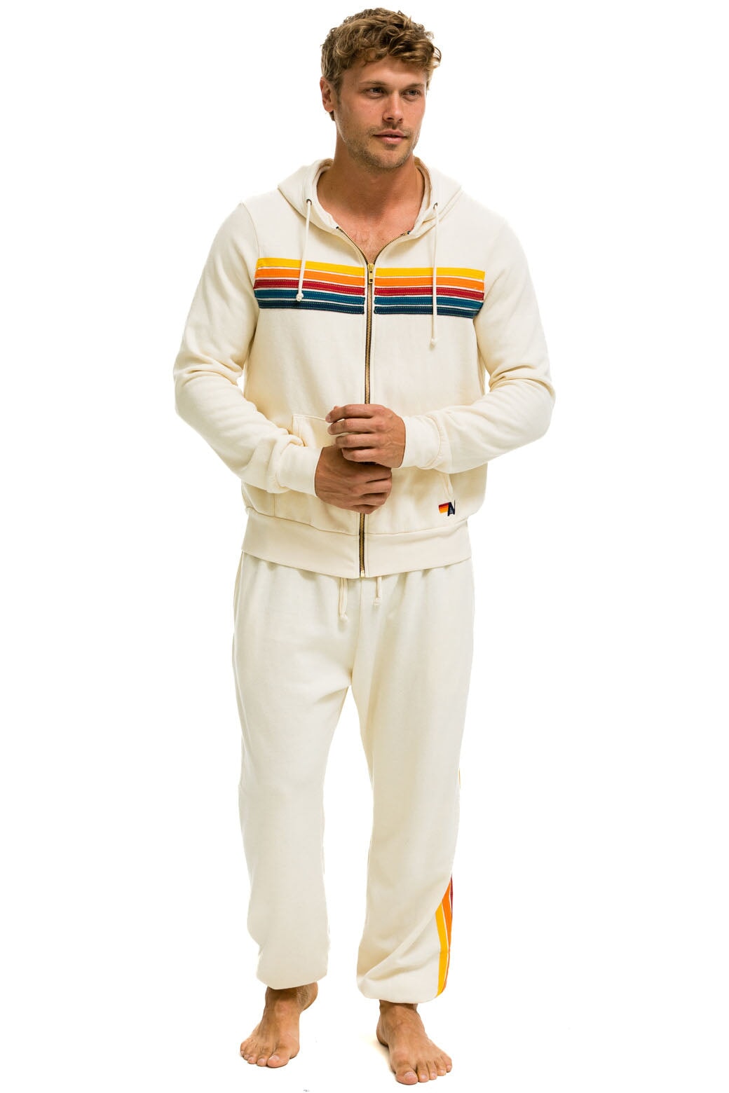 5 STRIPE SWEATPANTS - VINTAGE WHITE