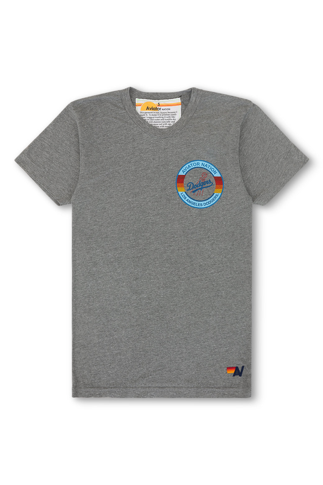 LOS ANGELES DODGERS BOLT CREW TEE - HEATHER GREY