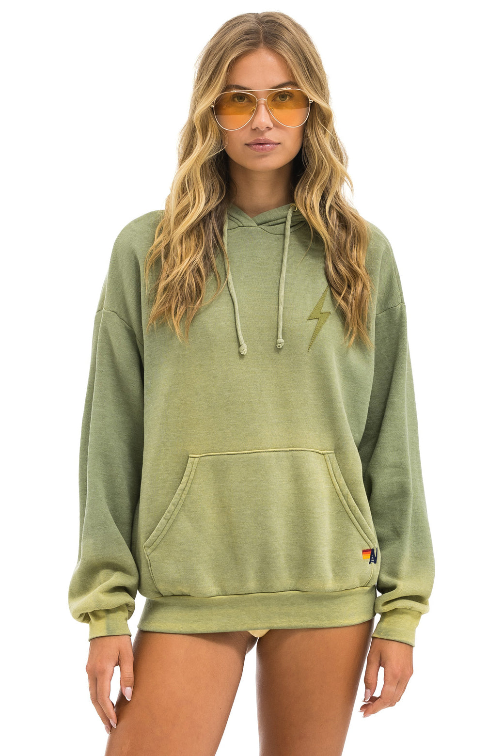 BOLT STITCH 2  RELAXED PULLOVER HOODIE - FADED ARMY