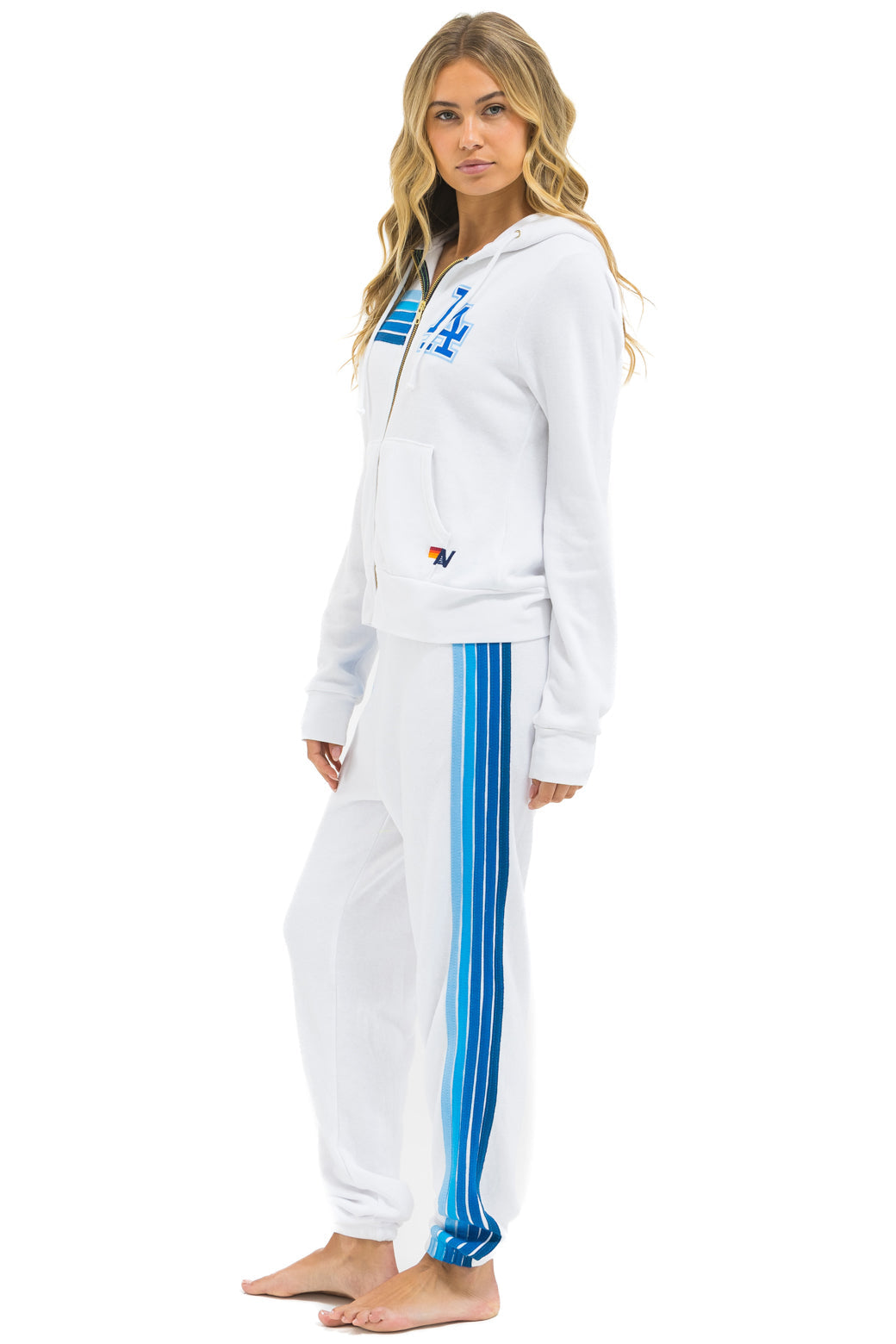 LOS ANGELES DODGERS 5 STRIPE SWEATPANTS - WHITE // BLUE