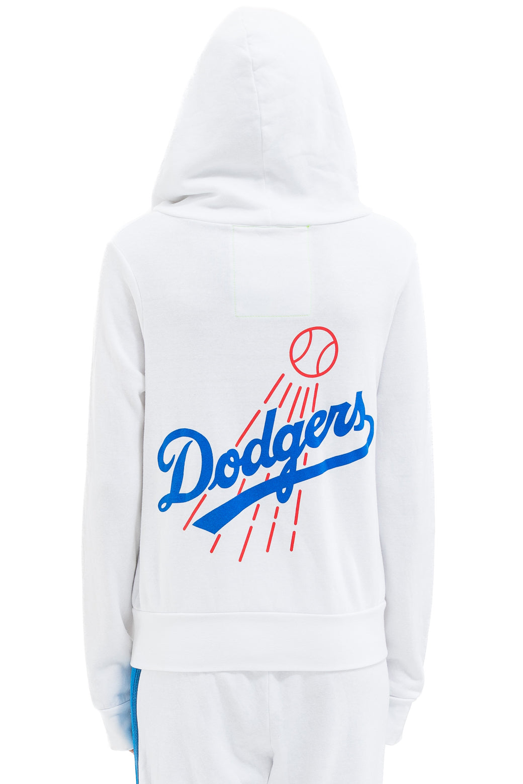 LOS ANGELES DODGERS 5 STRIPE ZIP HOODIE - WHITE // BLUE