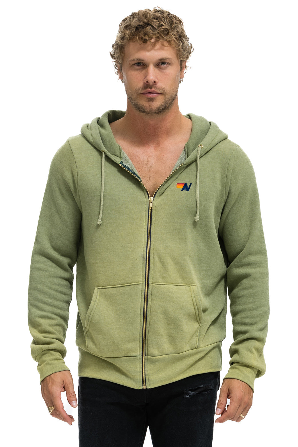 ESSENTIAL ZIP HOODIE - FADED ARMY