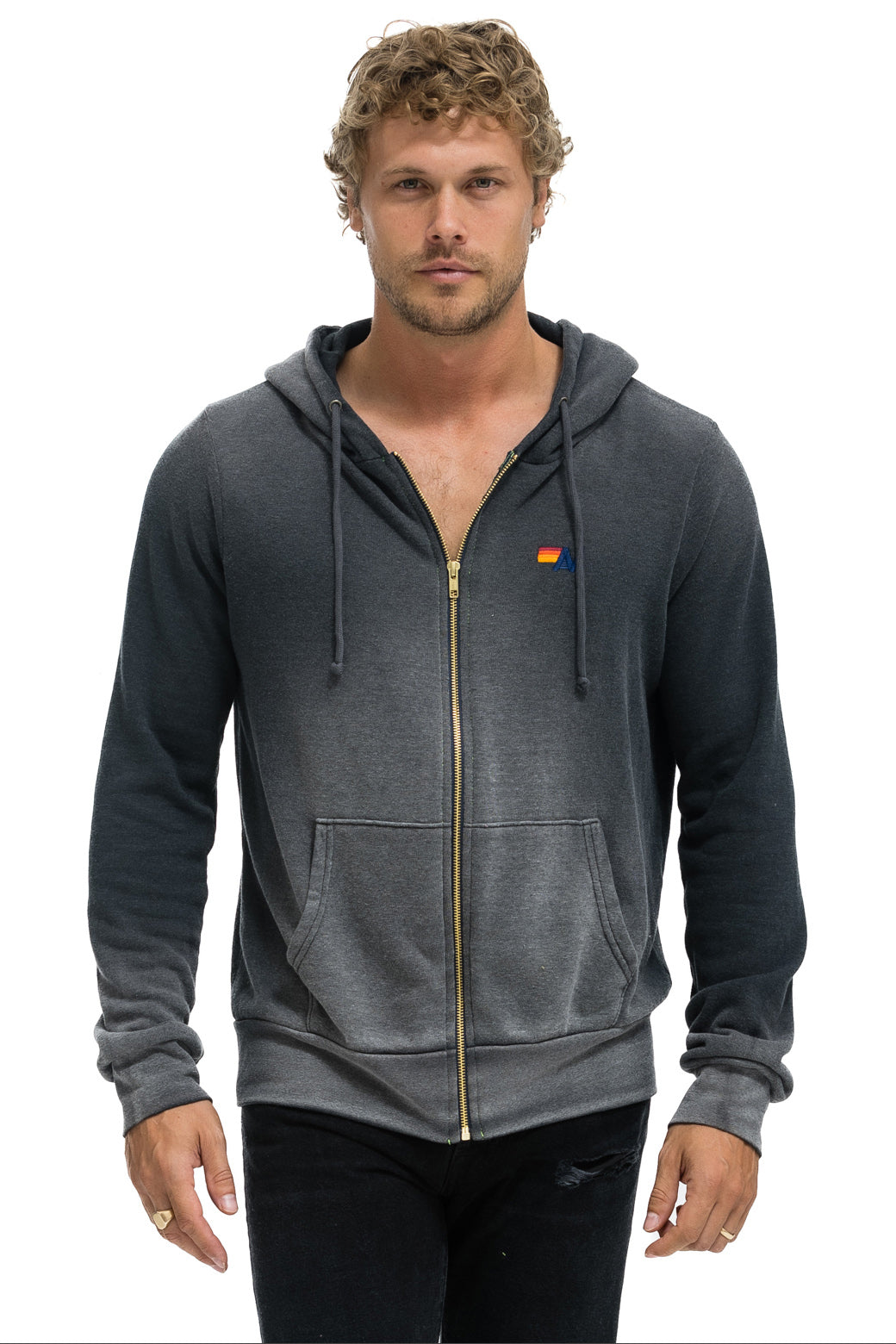 ESSENTIAL ZIP HOODIE - FADED SMOKE