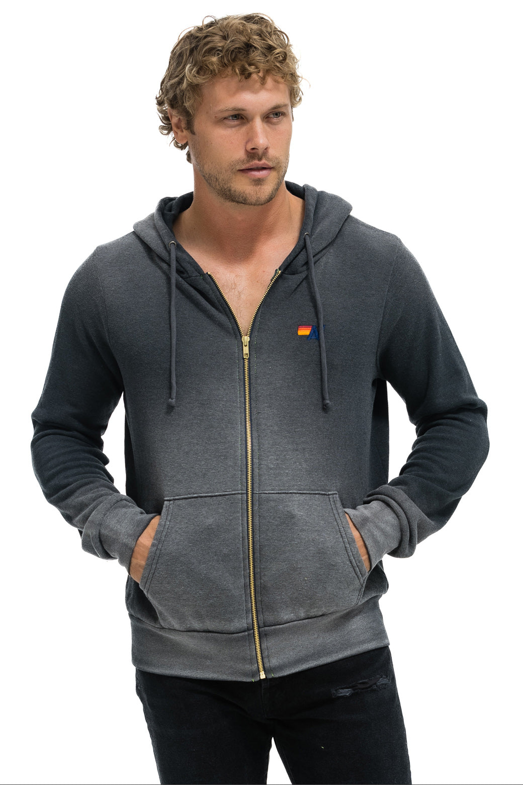 ESSENTIAL ZIP HOODIE - FADED SMOKE