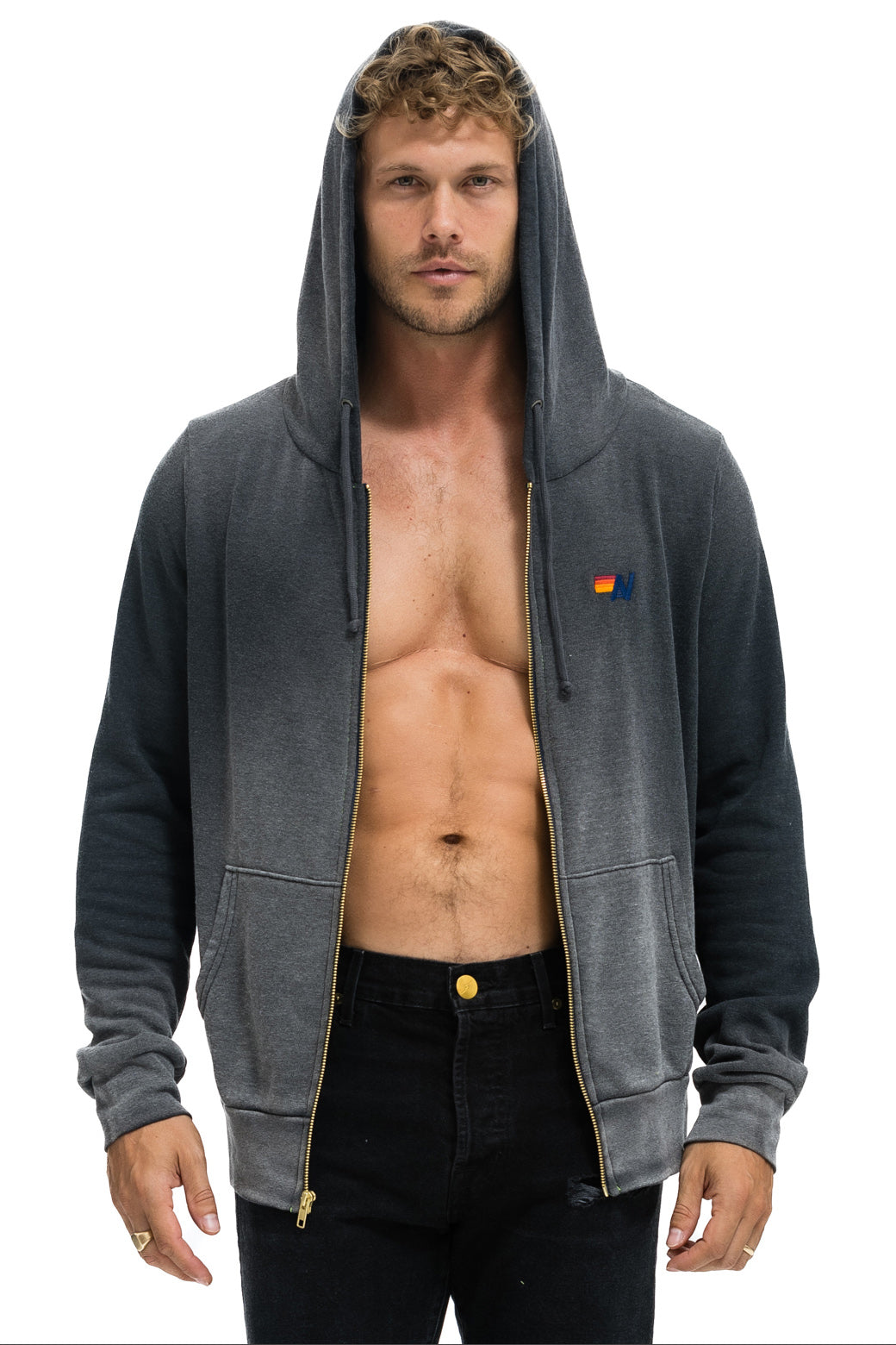 ESSENTIAL ZIP HOODIE - FADED SMOKE