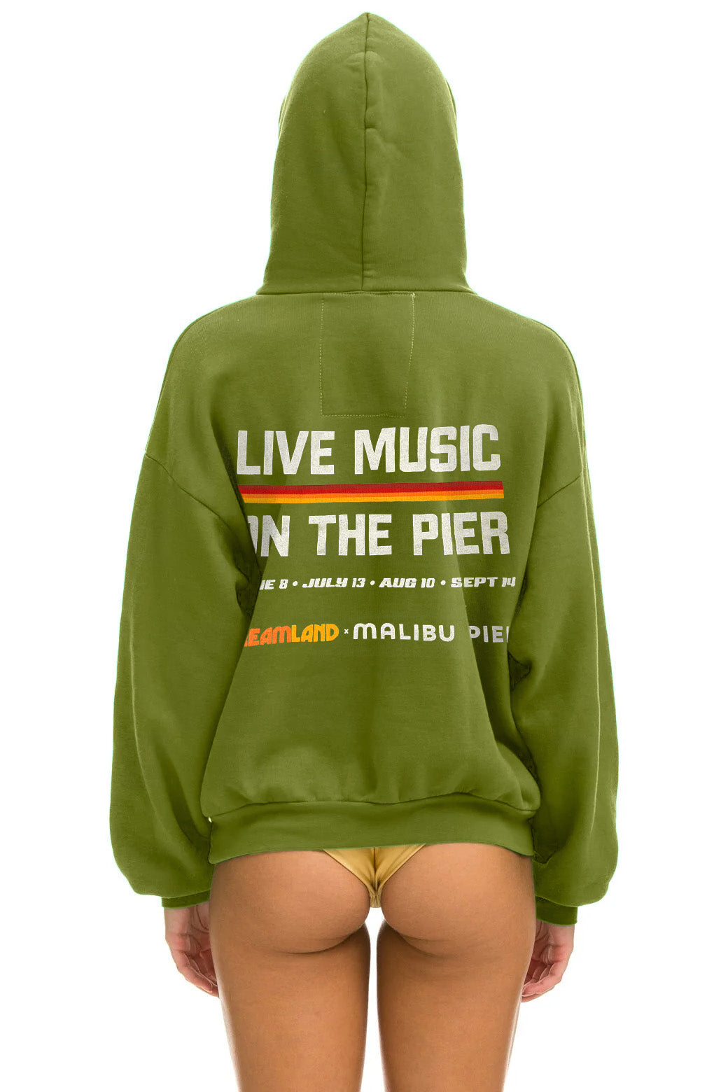 DREAMLAND MALIBU SUNDAY SESSIONS  PULLOVER HOODIE RELAXED - JUNGLE GREEN