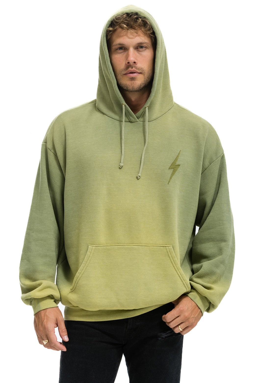 BOLT STITCH 2  RELAXED PULLOVER HOODIE - FADED ARMY