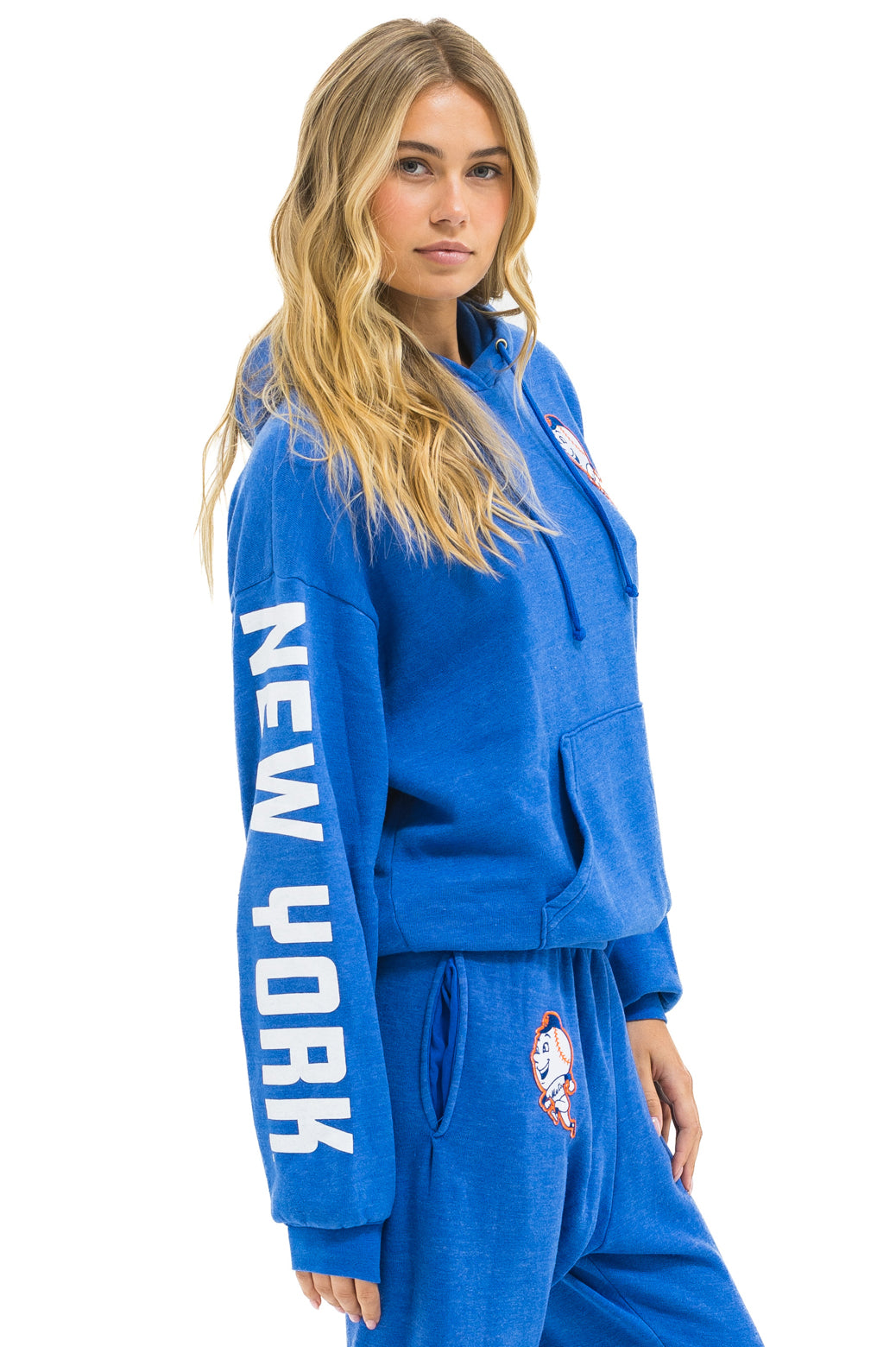 NY METS RELAXED PULLOVER HOODIE - BLUE