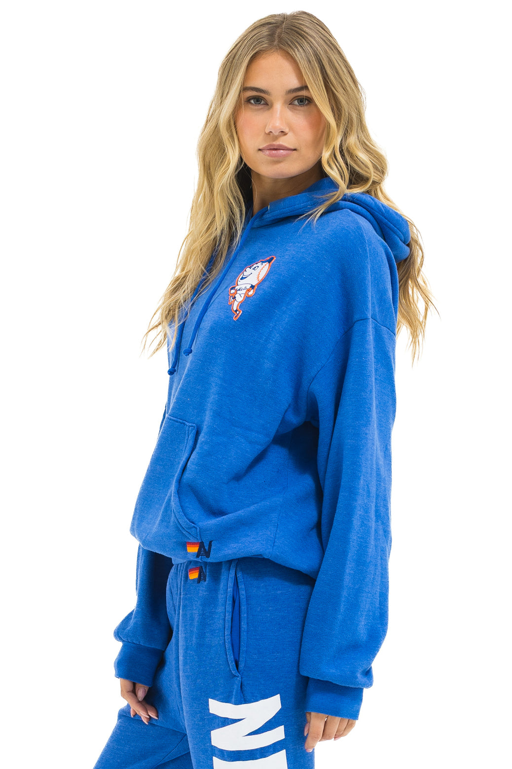 NY METS RELAXED PULLOVER HOODIE - BLUE