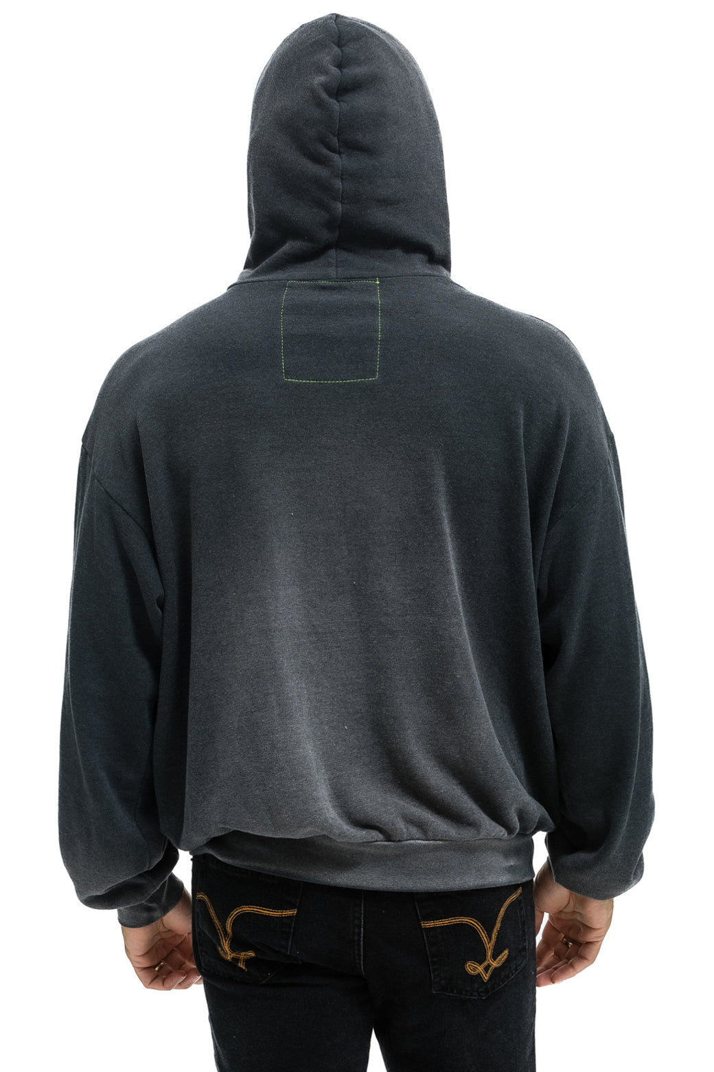 LIVE FREE + ADVENTURE PATCH PULLOVER RELAXED HOODIE - FADED SMOKE