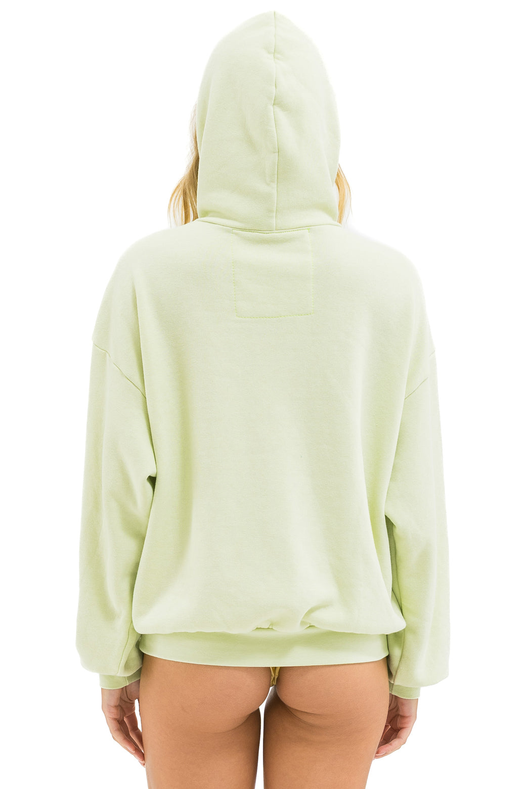 WAVE STRIPE 4 PULLOVER HOODIE RELAXED - LIME CREAM // SEAFOAM