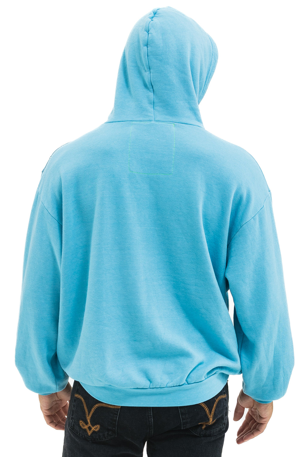 WAVE STRIPE 4 PULLOVER HOODIE RELAXED - AQUA // AQUA