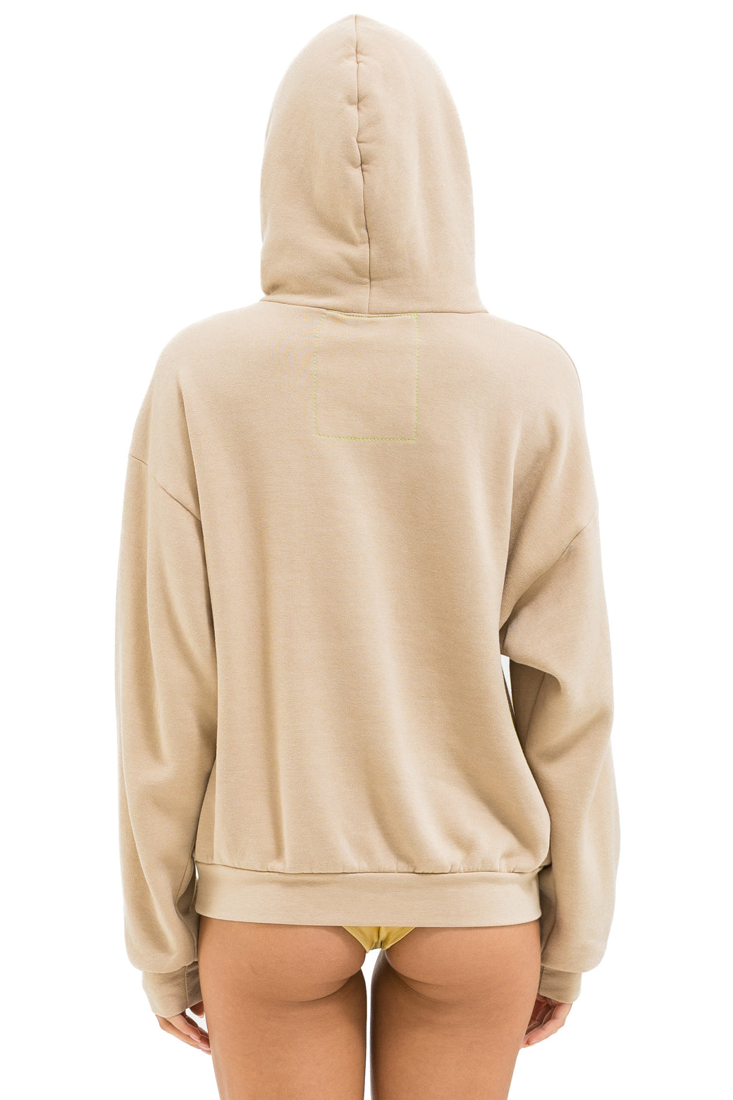 WAVE STRIPE 4 PULLOVER HOODIE RELAXED - SAND // PINK