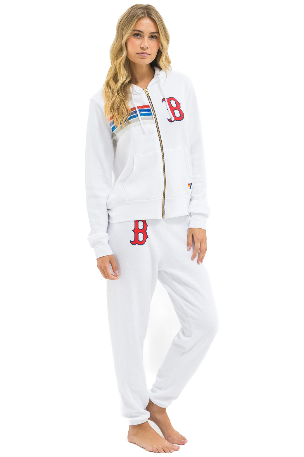 BOSTON RED SOX 5 STRIPE SWEATPANTS - WHITE // USA