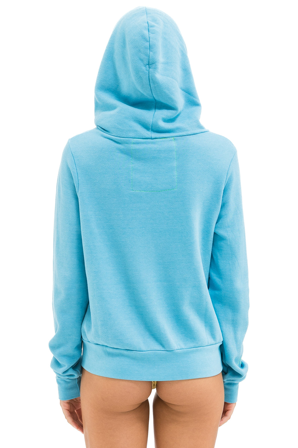 5 STRIPE HOODIE - AQUA // WHITE NEON
