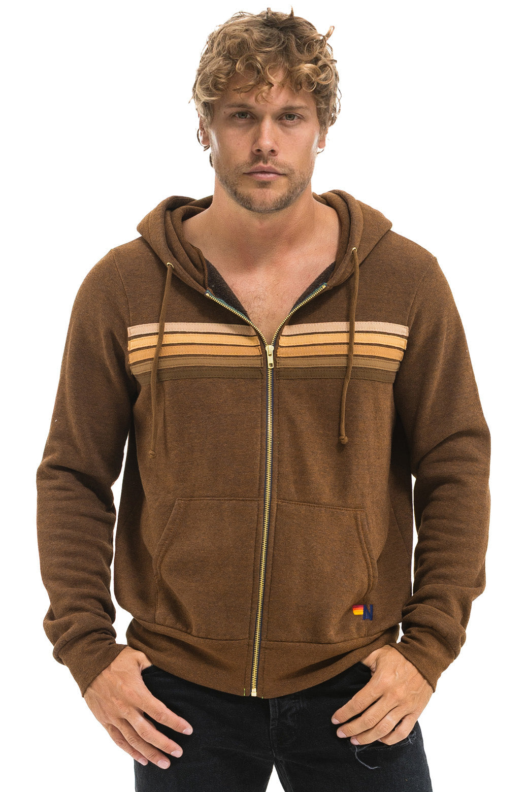 5 STRIPE HOODIE - CHOCOLATE // ESPRESSO