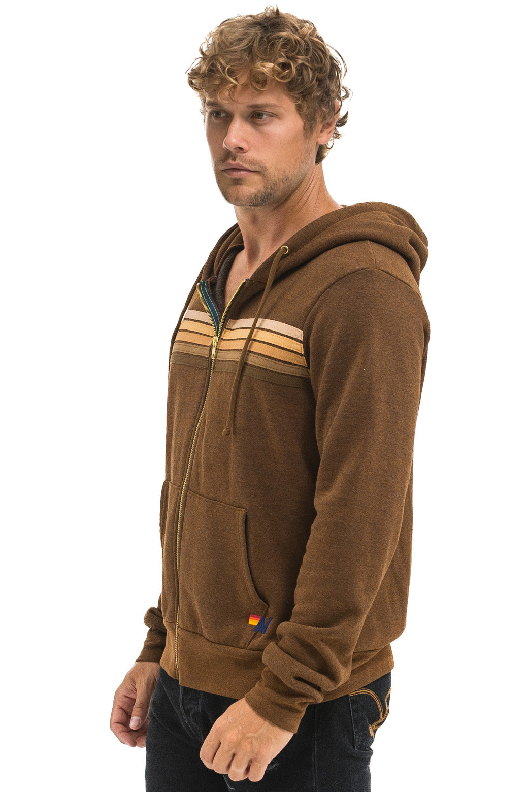 5 STRIPE HOODIE - CHOCOLATE // ESPRESSO