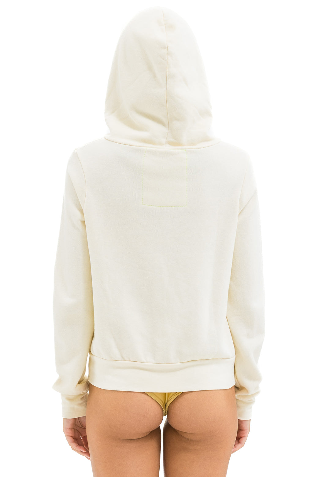 5 STRIPE HOODIE - VINTAGE WHITE // WHITE NEON