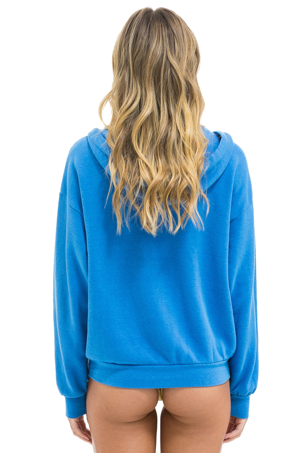 5 STRIPE RELAXED ZIP HOODIE - COBALT // NEON