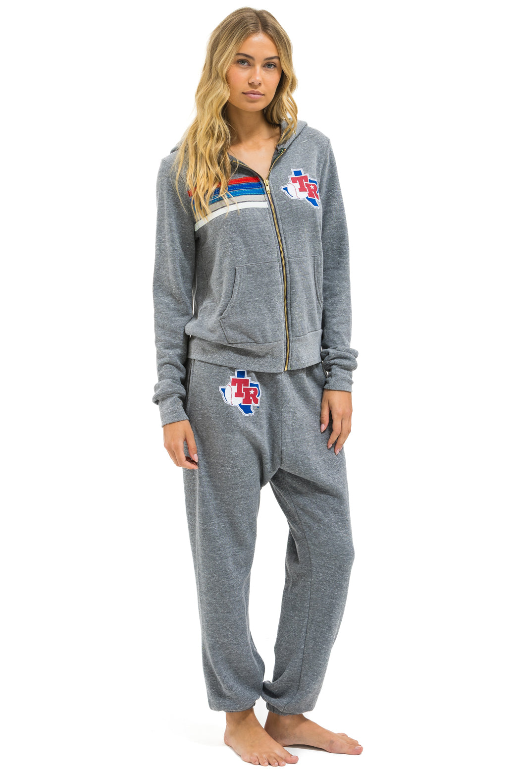 TEXAS RANGERS 5 STRIPE UNISEX SWEATPANTS - HEATHER // USA
