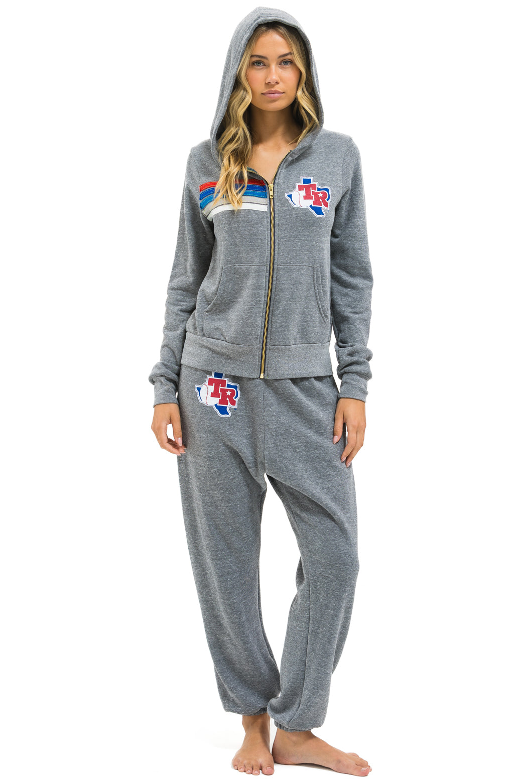 TEXAS RANGERS 5 STRIPE UNISEX SWEATPANTS - HEATHER // USA