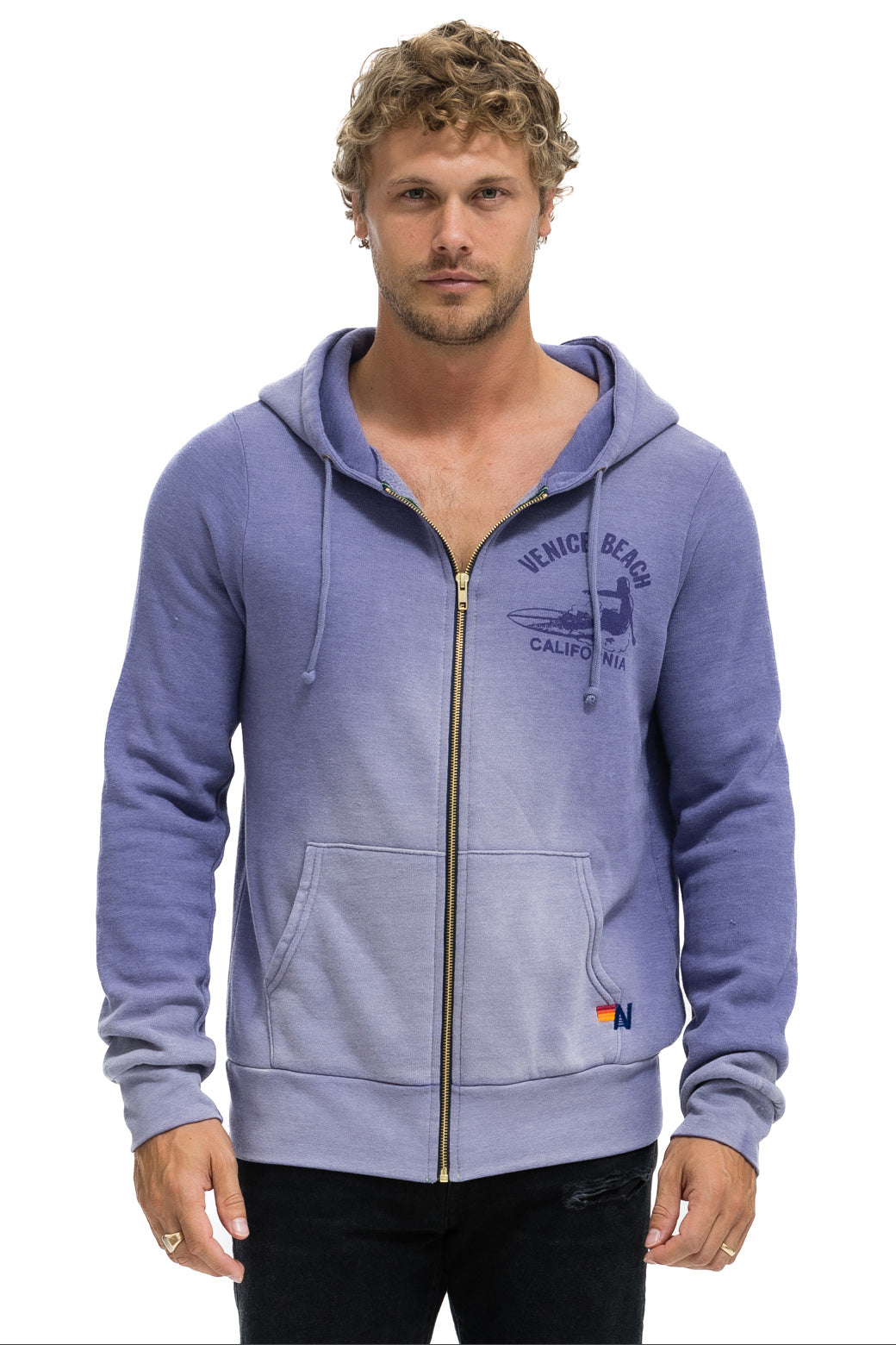 VENICE SURFER ZIP HOODIE - FADED GRAPE
