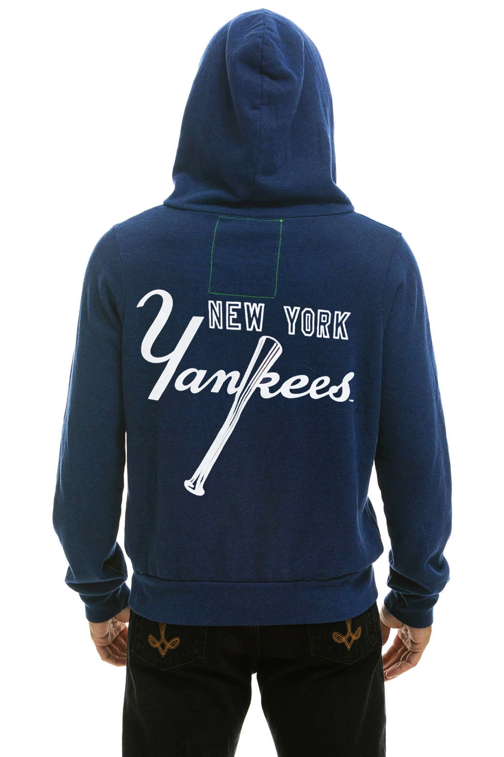 NY YANKEES 5 STRIPE ZIP HOODIE - NAVY // USA