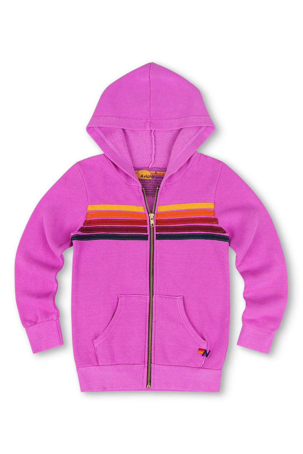 KID'S 5 STRIPE HOODIE - NEON PURPLE